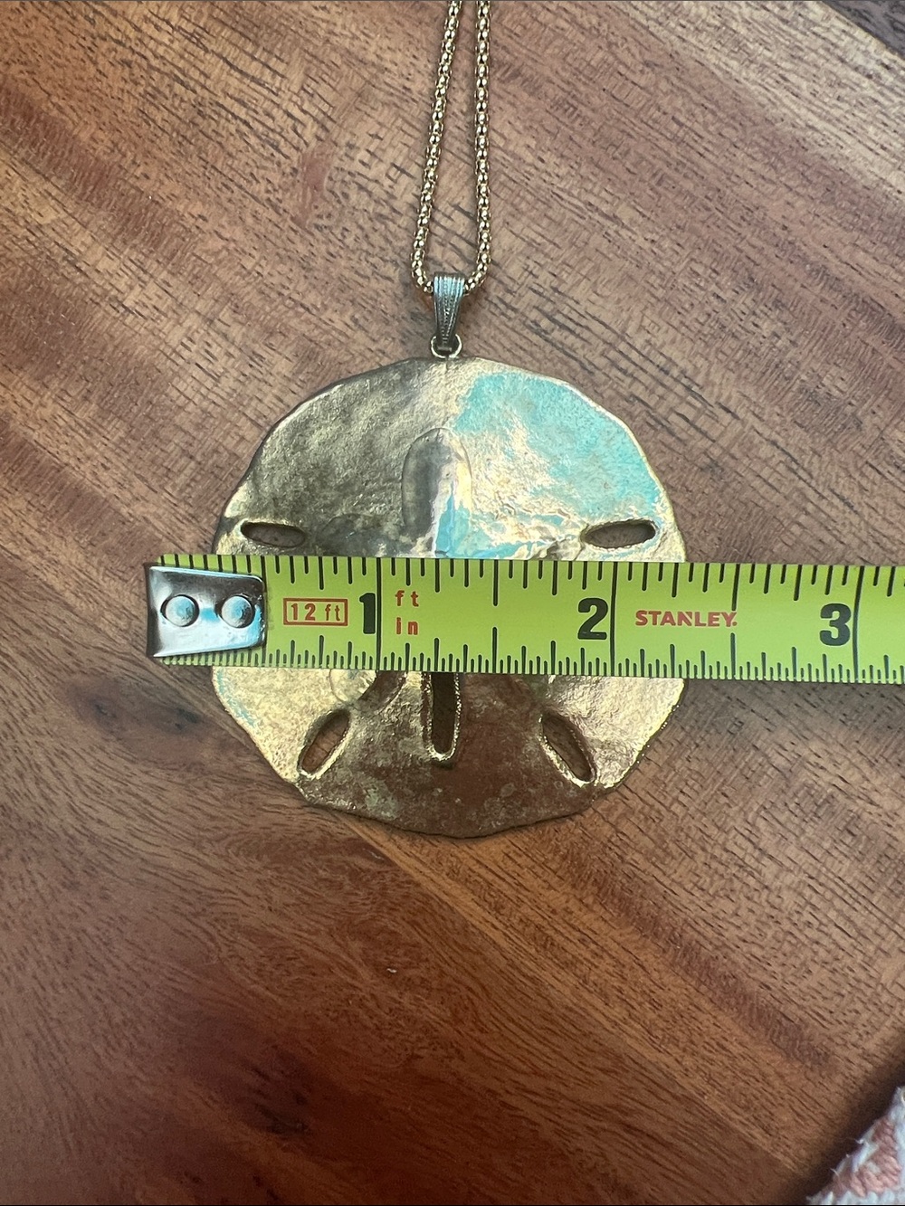 Gold-Dipped Sand Dollar Pendant - vintage - Picture 5 of 5